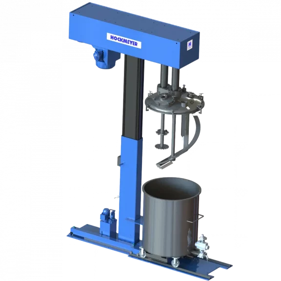 A SolidWorks rendering of the HHL-II Dual Shaft disperser and mixer from Hockmeyer Equipment Corporation
