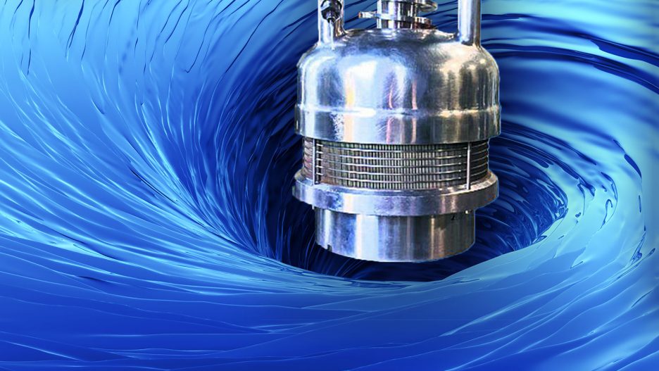 Hockmeyer Immersion Mill over a liquid vortex