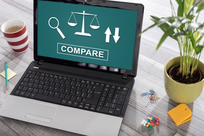 Compare concept on a laptop