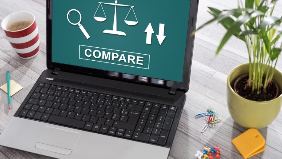 Compare concept on a laptop